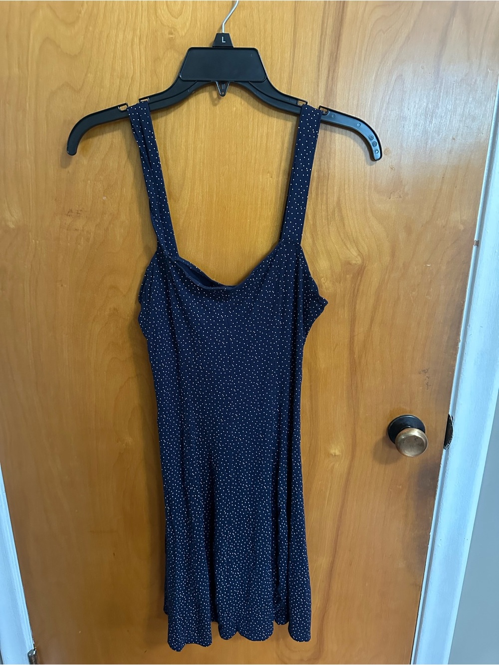 Navy Polka Dot Mini Dress